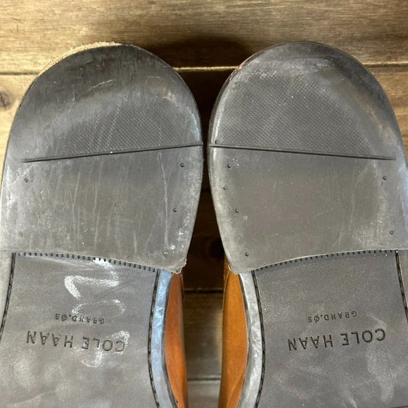 Mens Cole Haan Grand.Os Brown Leather Cap Toe Brogue Dress Oxfords Size 12 M GUC - Picture 6 of 7